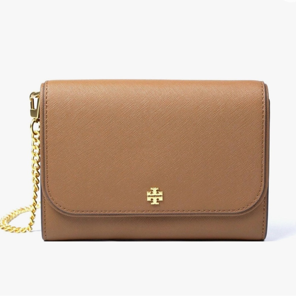 NWT Tory Burch Emerson Chain Wallet Crossbody Purse - Tiger’s Eye